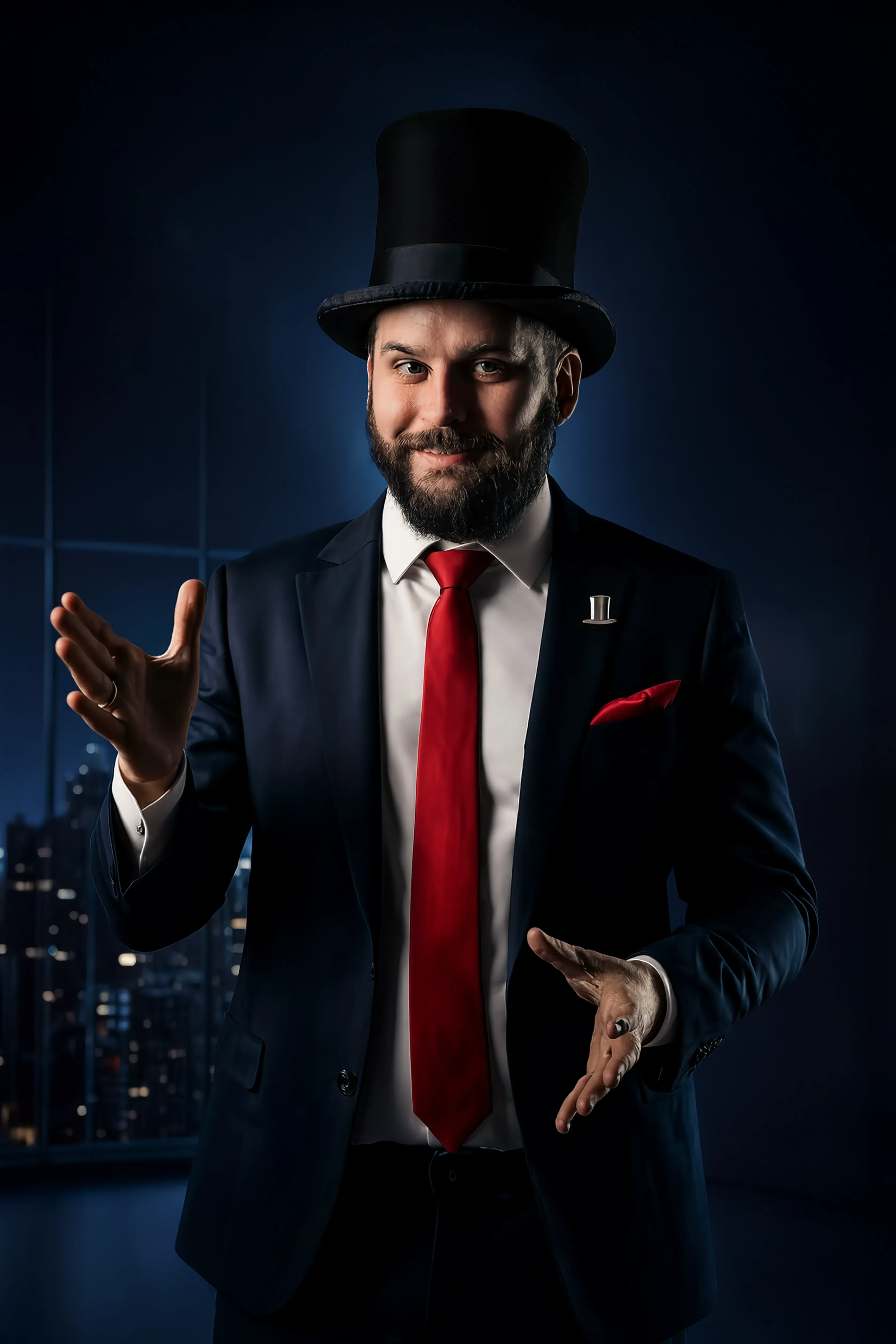 Mágico Casarotto apresentando mentalismo em evento corporativo de luxo